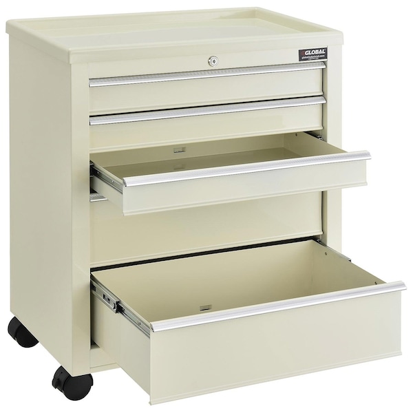 Global Industrial Medical Bedside Cart, 5-Drawer, Key Lock, Beige, 24-1/2L x 13-1/4W x 29H 670147 - main
